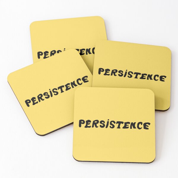 Item preview, Yellow-and-black persistence handwritten block letters motivational graphic word designed and sold by StudyPuff.