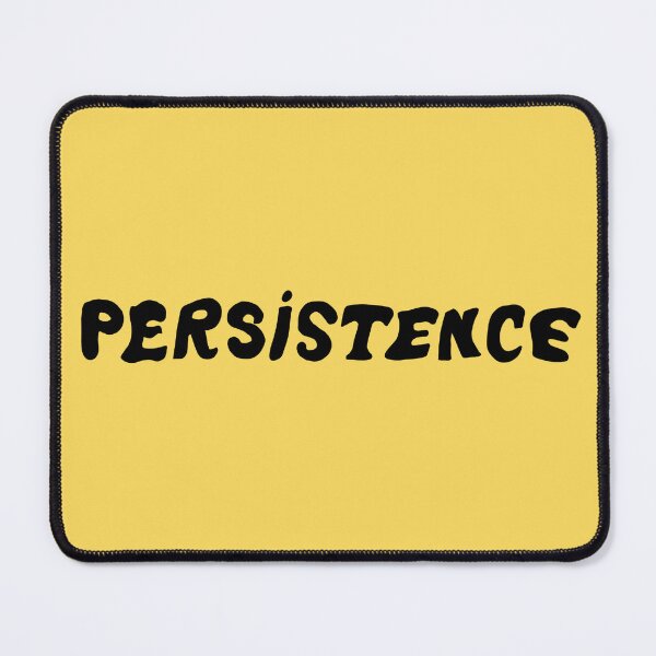 Item preview, Yellow-and-black persistence handwritten block letters motivational graphic word designed and sold by StudyPuff.
