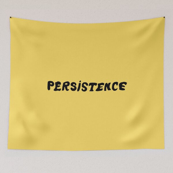 Item preview, Yellow-and-black persistence handwritten block letters motivational graphic word designed and sold by StudyPuff.