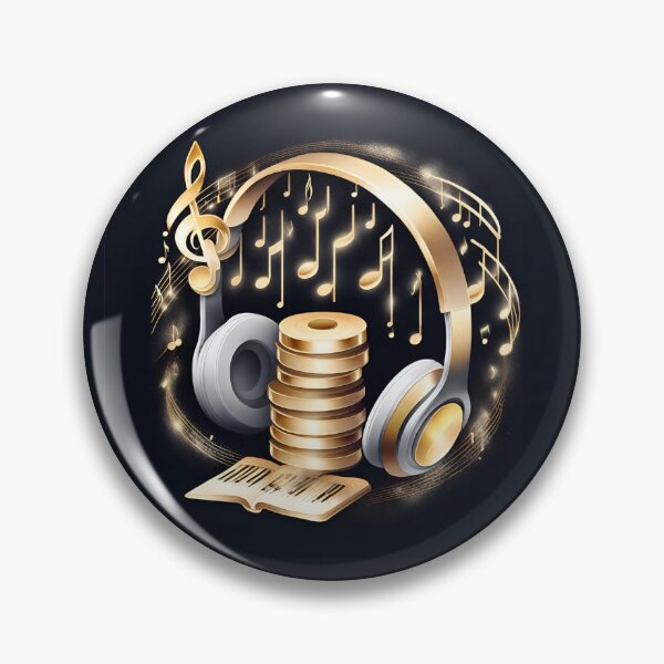 Item preview, Headphones gold treble clef designed and sold by Artbellachi.