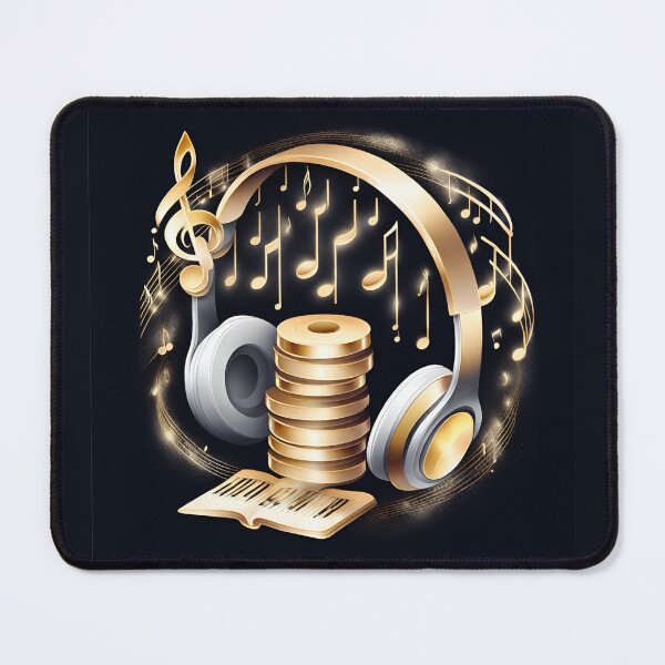 Item preview, Headphones gold treble clef designed and sold by Artbellachi.