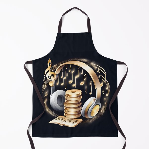Item preview, Headphones gold treble clef designed and sold by Artbellachi.
