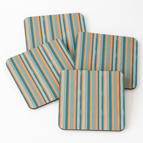 Item preview, Vintage Retro Vertical Stripe Mid Mod Cozy Boho Accent Piece  Teal, Orange designed and sold by Prints and Lifestyle.