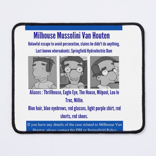 Item preview, Milhouse - Wanted by the FBI designed and sold by SimpsonEhhh.