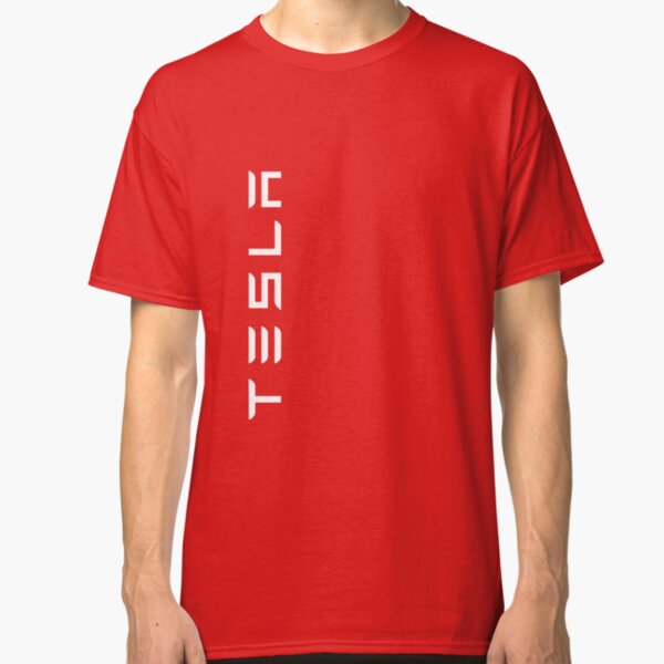 TESLA VERTICAL - White Name Classic T-Shirt