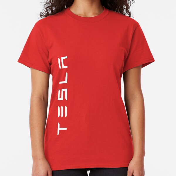 TESLA VERTICAL - White Name Classic T-Shirt
