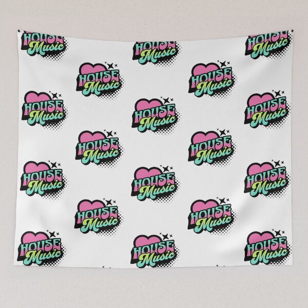 Item preview, HOUSE MUSIC  - Y2K Retro Heart (black/lime/pink)  designed and sold by Discothreadz.