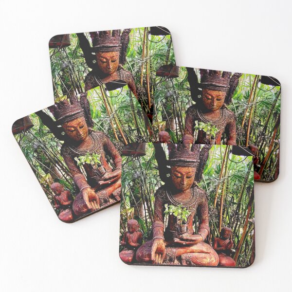 Item preview, Buddhist Statue In a Tropical Garden designed and sold by HippieFarms11.