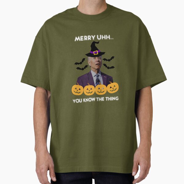 Joe Biden Merry Halloween Classic Confused Oversized T-Shirt