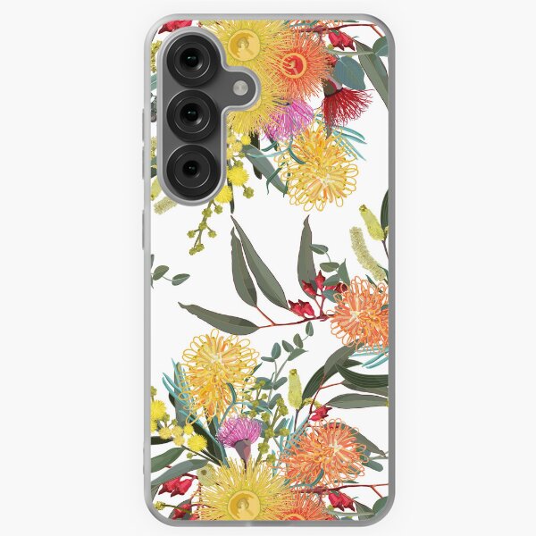 Vista previa del artículo con la obra «Patrón de flores de arbustos de verano australiano», diseñado y vendido por Sketchbook Designs.