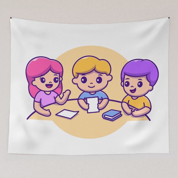 Item preview, Study Buddies: Cute Boy and Girl in Learning Harmony designed and sold by hjian8219.