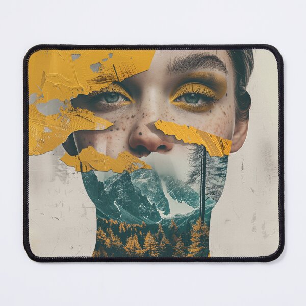 Item preview, Mountain Double Exposure Woman | Nature Fusion Portrait Art designed and sold by VUK VESOVIC.