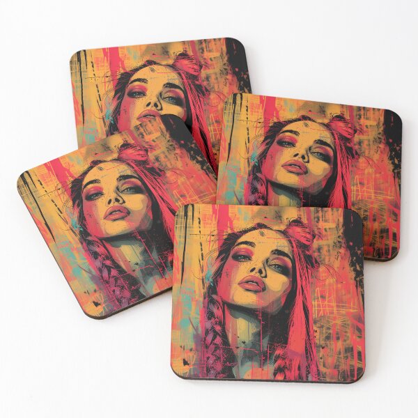 Item preview, Pink Makeup Woman Portrait | Bold Pop Art Glamour Print designed and sold by VUK VESOVIC.