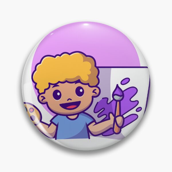 Item preview, Artistic Explorer: Cute Boy with Paintbrush designed and sold by hjian8219.