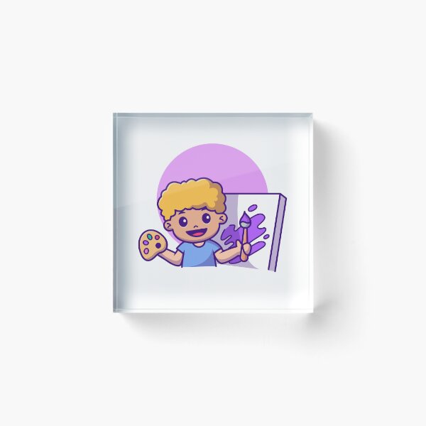 Item preview, Artistic Explorer: Cute Boy with Paintbrush designed and sold by hjian8219.