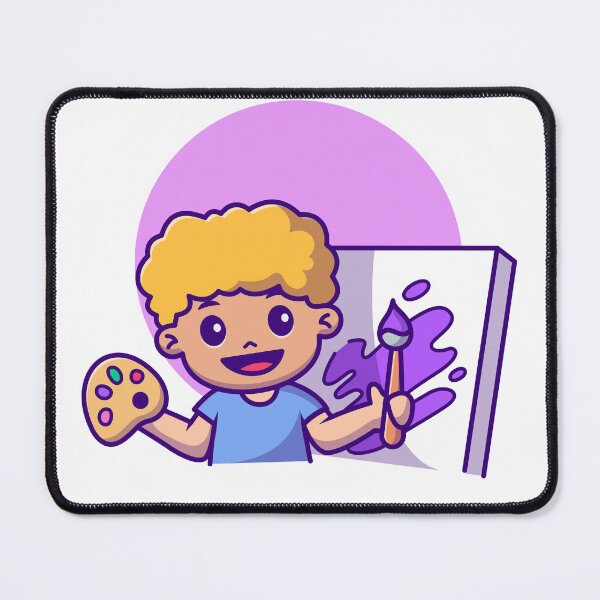 Item preview, Artistic Explorer: Cute Boy with Paintbrush designed and sold by hjian8219.