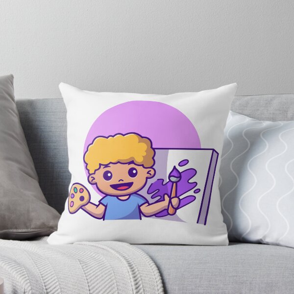 Item preview, Artistic Explorer: Cute Boy with Paintbrush designed and sold by hjian8219.