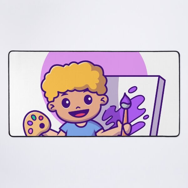 Item preview, Artistic Explorer: Cute Boy with Paintbrush designed and sold by hjian8219.