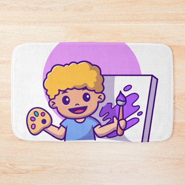 Item preview, Artistic Explorer: Cute Boy with Paintbrush designed and sold by hjian8219.
