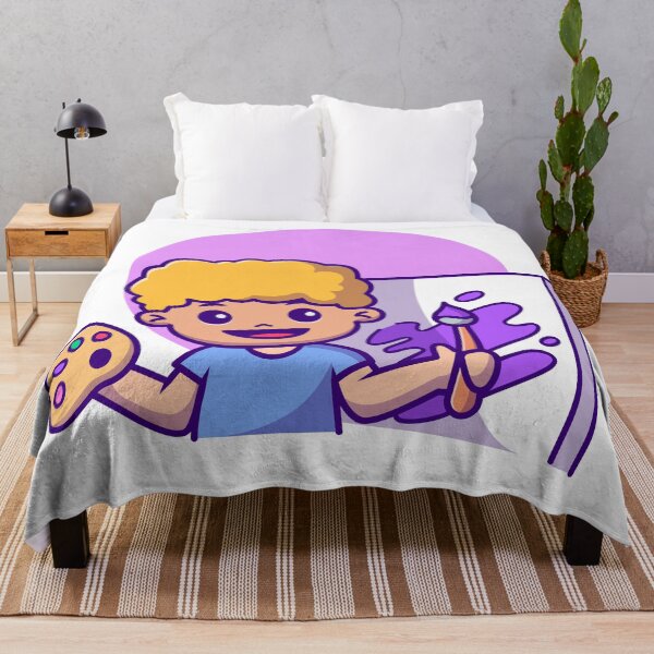 Item preview, Artistic Explorer: Cute Boy with Paintbrush designed and sold by hjian8219.