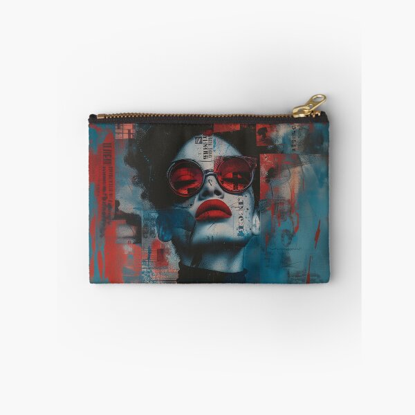 Item preview, Red Glasses Text Face Woman | Urban Graffiti Street Art Print designed and sold by VUK VESOVIC.