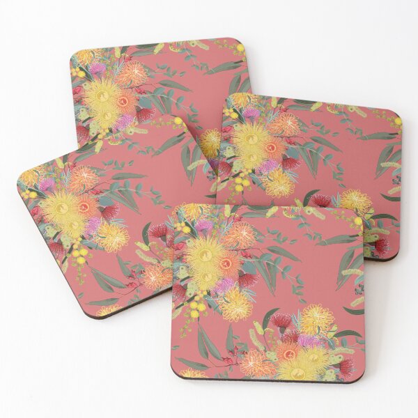 Item preview, Australian Summer Bush Blooms Pink Pattern designed and sold by Sketchbook Designs.