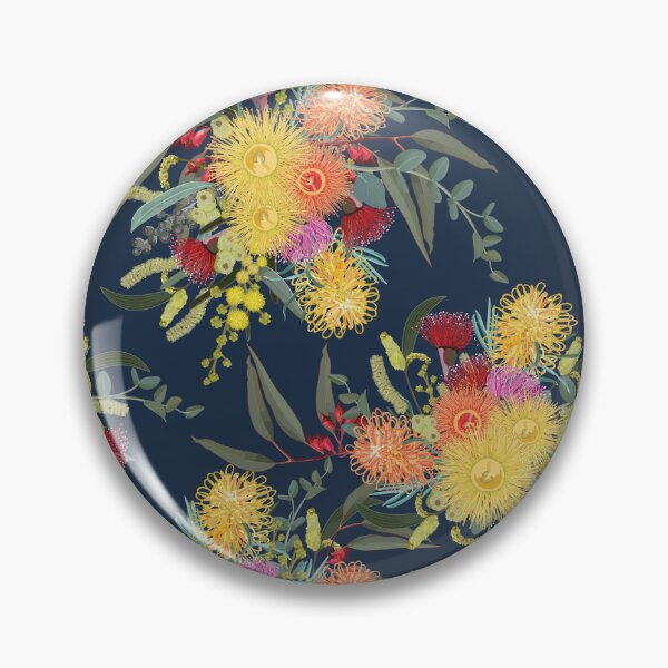 Item preview, Australian Summer Bush Blooms Royal Blue Pattern designed and sold by Sketchbook Designs.