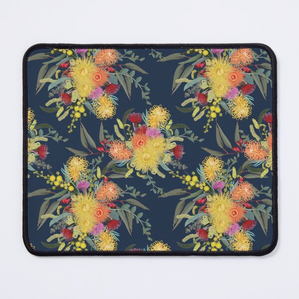 Item preview, Australian Summer Bush Blooms Royal Blue Pattern designed and sold by Sketchbook Designs.