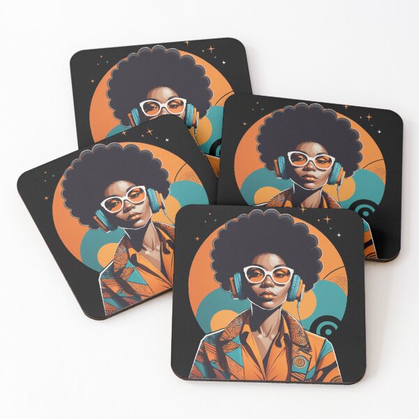 Item preview, Orange Crush, The Coolest Afro Queen with Headphones designed and sold by Péter Pálffy.