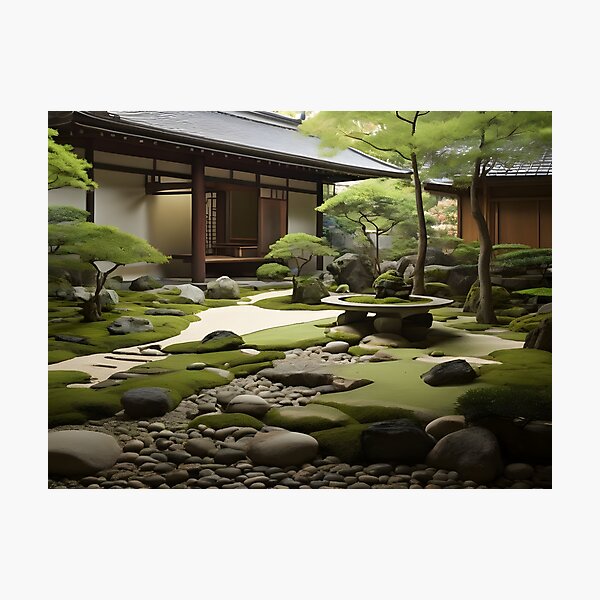 Item preview, Japanese Garden - Tranquil Beauty Captured in Artistic Form designed and sold by vaggleTown.