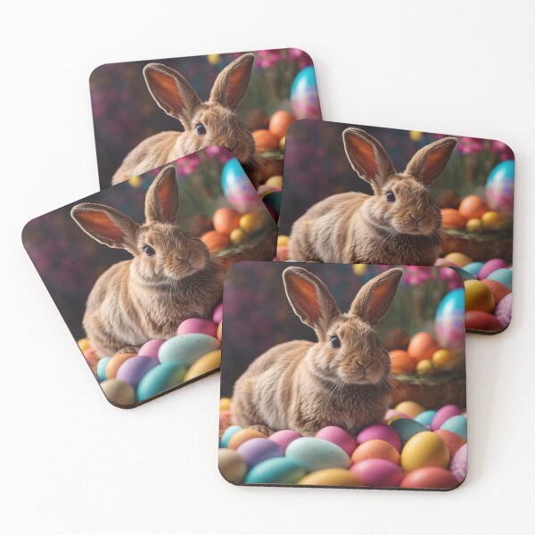 Item preview, cute Rabbit hare Easter eggs celebration hunt brown photo designed and sold by Meena-tta.