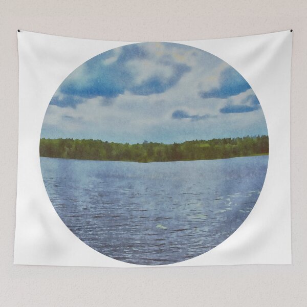 Item preview, Peaceful waters amidst green forests designed and sold by Ink-Kreativ.