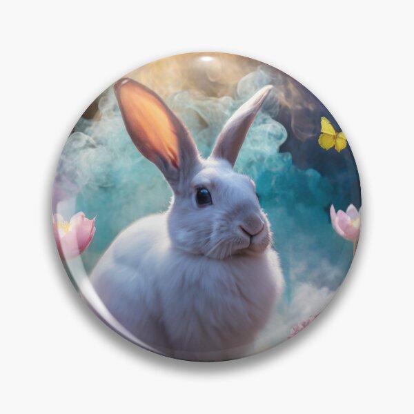 Item preview, cute Rabbit bunny white flowers color smoke photo designed and sold by Meena-tta.