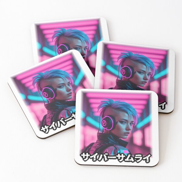 Aperçu de l'œuvre Fille Cyber Samouraï créée et vendue par CookieCustoms.