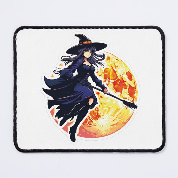 Item preview, Witch in flight in front of a blazing moon designed and sold by Ink-Kreativ.