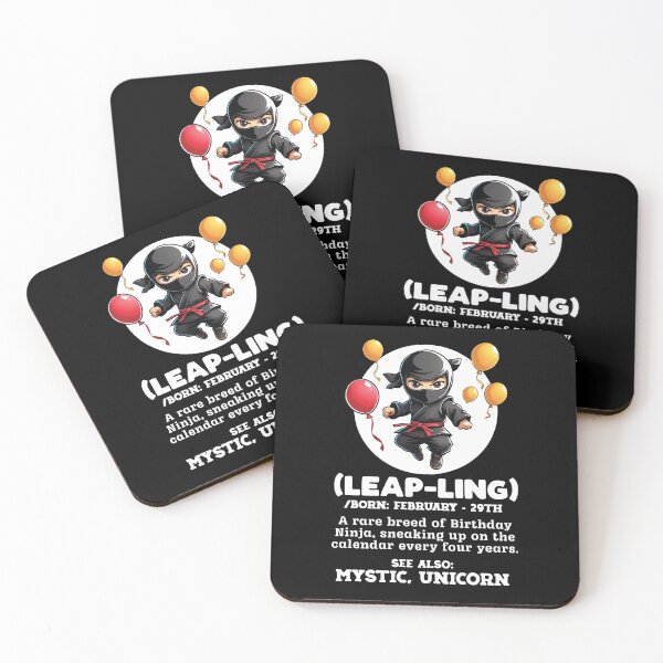 Item preview, Leapling Definition Ninja Born Feb 29th Leap Day Birthday designed and sold by GravitiTees.