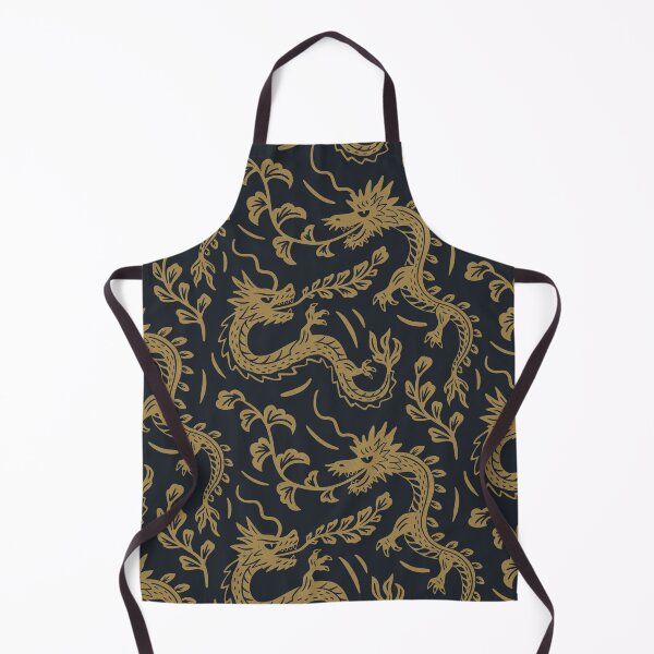 Item preview, Japanese dragons block print black and golden - year of the dragon 2024 designed and sold by Muxune.