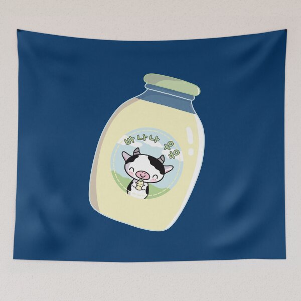 Item preview, Kawaii Banana Milk Bottle with Cow Sticker - Korean Drink designed and sold by Kimchi-style-.