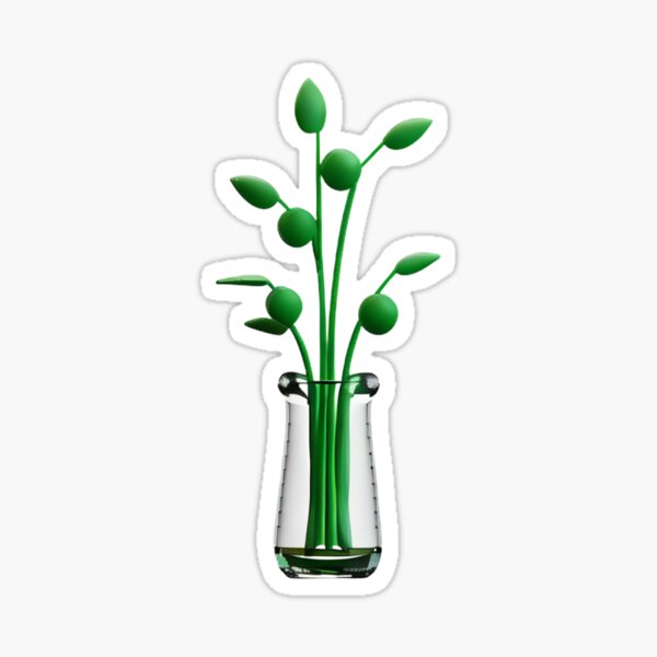 3D Tall glass plant 3 Sticker