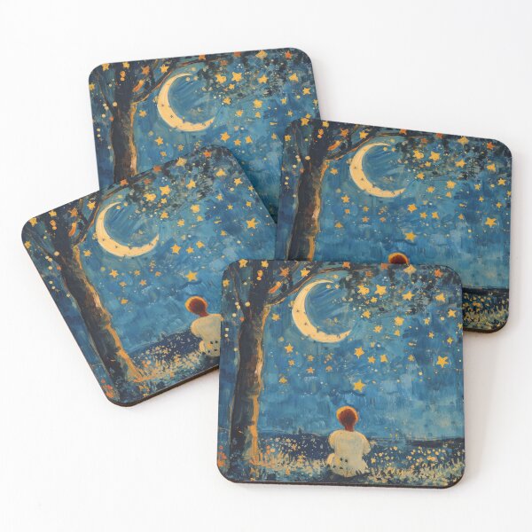 Item preview, Moon stars night starry sky designed and sold by ArtHouseNiklas.