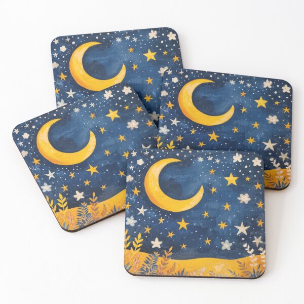 Item preview, Moon stars night starry sky designed and sold by ArtHouseNiklas.