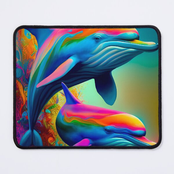 Item preview, Rainbow Colour Dolphin Painting designed and sold by AdamesArtStudio.