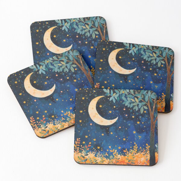 Item preview, Moon stars night starry sky designed and sold by ArtHouseNiklas.