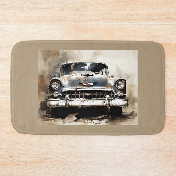 Artikelvorschau, Gravur eines alten Retro-Autos, in der Garage verlassenes Auto, Auto-Inspirationen entworfen und verkauft von Gabi.Media.