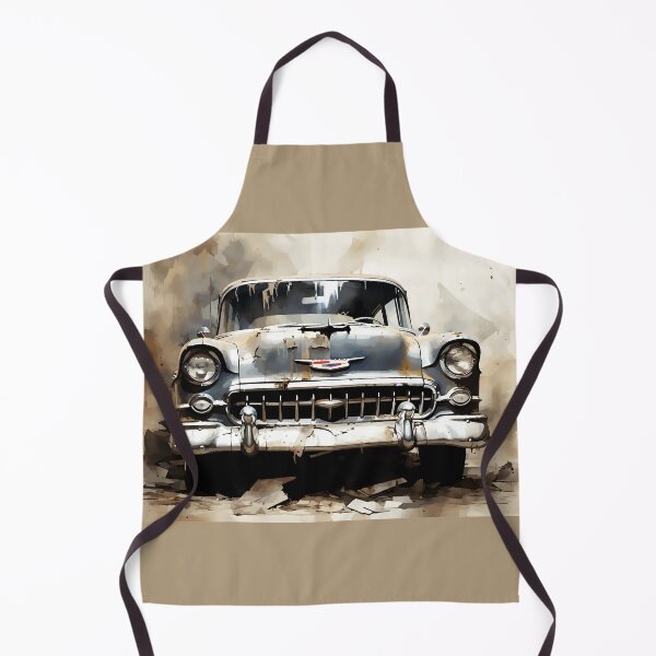 Artikelvorschau, Gravur eines alten Retro-Autos, in der Garage verlassenes Auto, Auto-Inspirationen entworfen und verkauft von Gabi.Media.