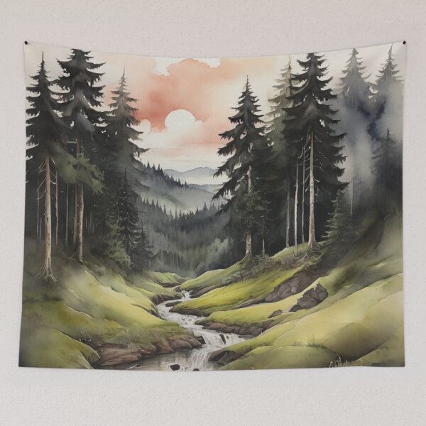 Item preview, Black forest watercolor art designed and sold by shokA Design.