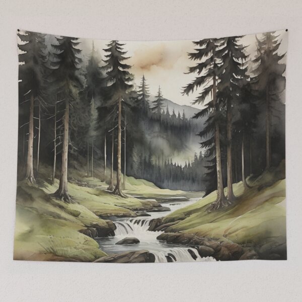 Item preview, Black forest watercolor art designed and sold by shokA Design.
