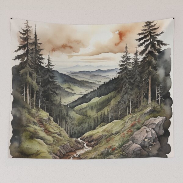 Item preview, Black forest watercolor art designed and sold by shokA Design.