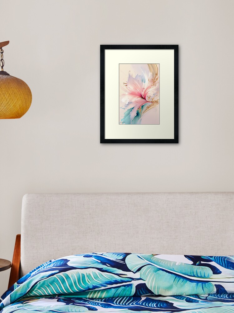 Thumbnail 2 of 7, Framed Art Print, Abstract Flowers in Pastel Colours designed and sold by AdamesArtStudio.