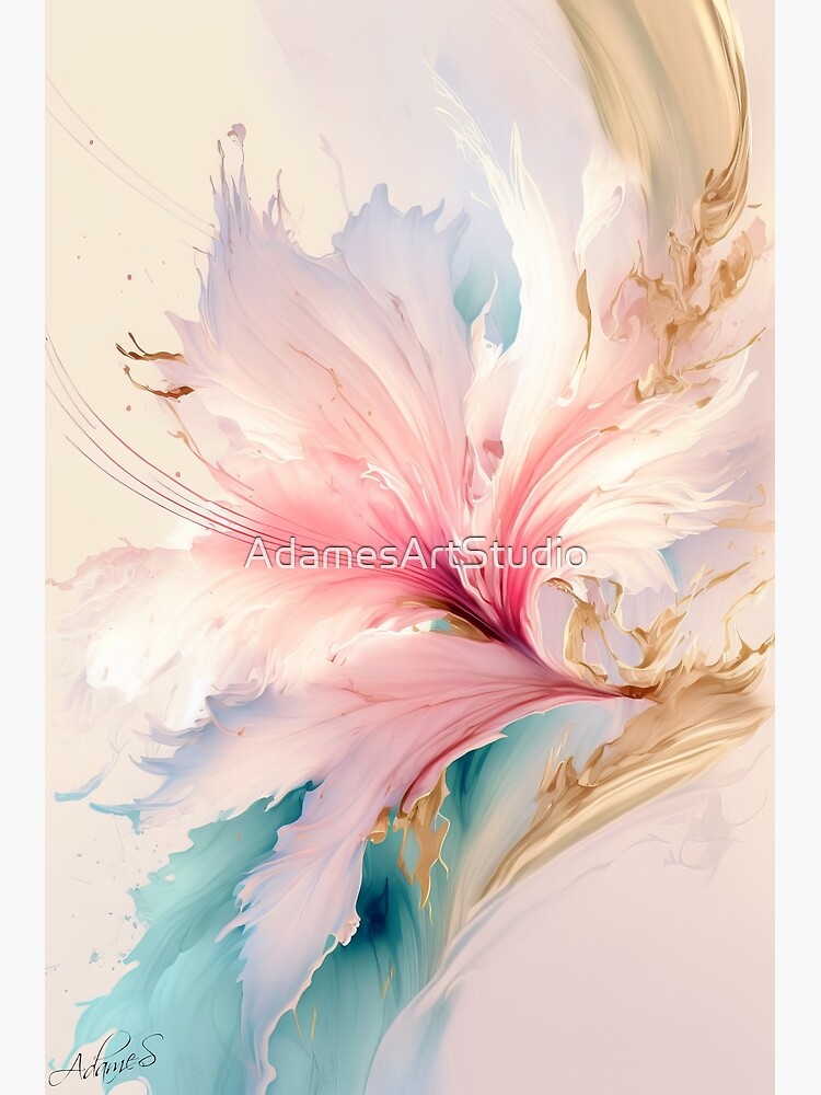 Thumbnail 7 of 7, Framed Art Print, Abstract Flowers in Pastel Colours designed and sold by AdamesArtStudio.